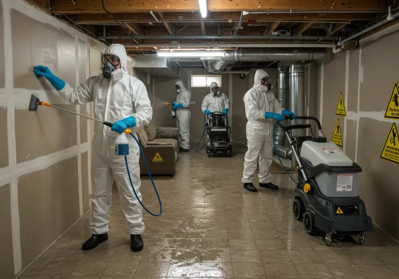 Basement Moisture Removal and Structural Drying process in Kapolei, HI